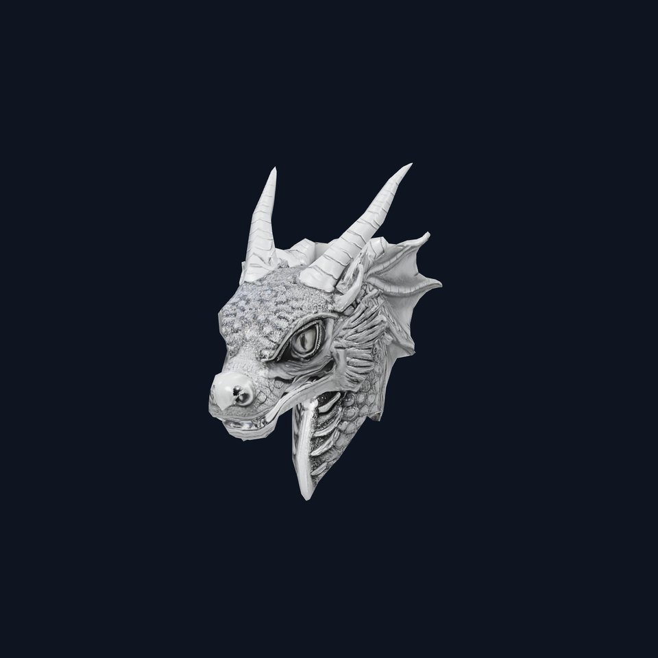 Silver Dragon Head model pack